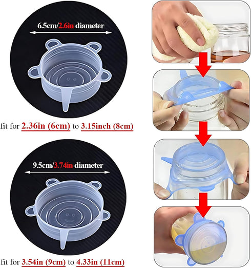 Adpartner Silicone Stretch Lids, Pet Food Can Covers (10-Pack, 2.6in+3.74in), Reusable BPA-free Storage Covers