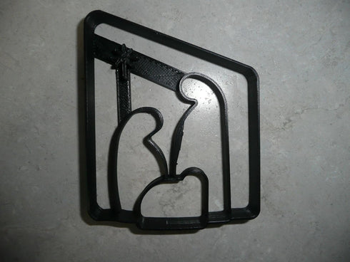 Nativity Scene Christmas Cookie Cutter, Jesus, Mary, Joseph, Manger, Food-Safe Plastic, Made in USA