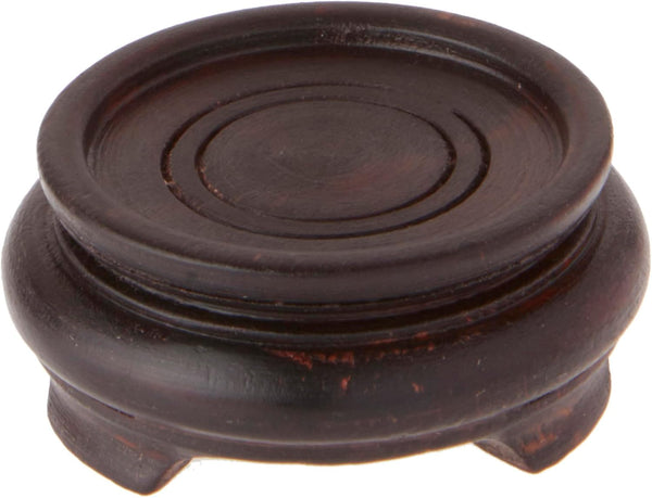 Bard's Dark Wood Decorative Base, Pack of 3, 1.25" H x 2.875" W x 2.875" D, 2" Display Diameter