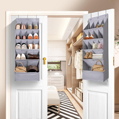 1 Pack Closet 15 FENTEC Over-the-Door-Shoe-Organizers,Hanging Organizers with Large Pocket Shoe Holder Hanging Shoe