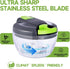500ml,Gray-green Manual Food Processor Vegetable Chopper, Portable Hand Pull String Garlic Mincer Onion Cutter