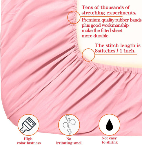 NTBAY Twin Fitted Sheet Only - Brushed Microfiber Deep Pocket Fitted Sheet - Soft, Wrinkle-Free, Fade-Resistant