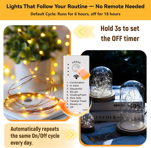 8 2 Pack 16FT 50LED ZSJWL Rechargeable Fairy Lights with DIY Timer & Modes, String Lights Battery Operated Indoor