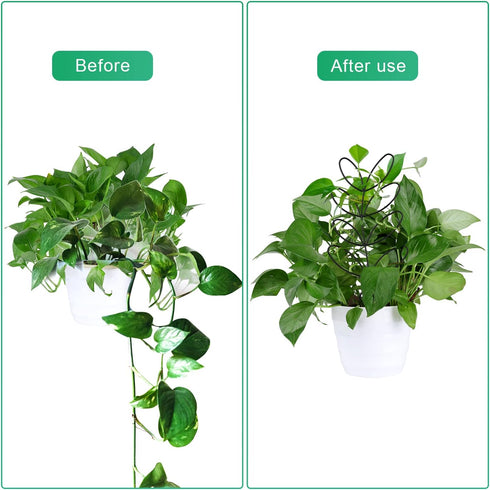 SAVITA 2pcs Trellis for Plants, Small Metal Leaf Shaped Plant Trellis Indoor House Plant Trellises Climbing Plants Mini