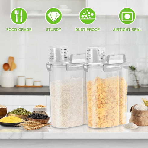3 5 Lbs TBMax Rice Storage Container to - Small Pet Dog Cat Food Container Dispenser with Easy Pouring Spout & Cup