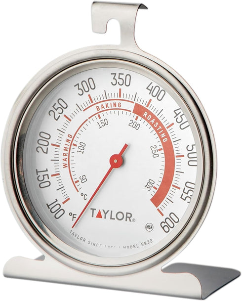 Taylor 5932 Large Dial Kitchen Cooking Oven Thermometer, 3.25 Inch Dial, Stainless Steel, Silver - 2 PACK