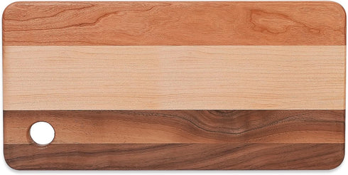 CONSDAN Small Wood Cutting Board for Kitchen, Hardwood Chopping Board for Meat, Vegetables, Fruits, 14 x 7 x 10/16 in