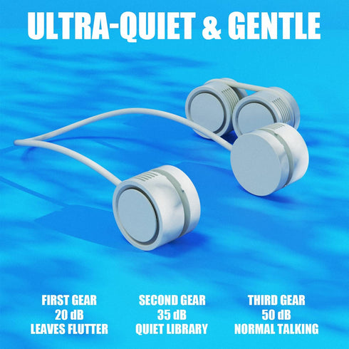 Portable Neck Fan - Hands Free Wearable Bladeless Neck Fans with 3 Speeds for Women and Adults (Green)
