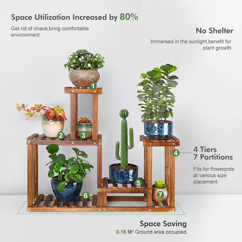 5 2 1 Plant Stand for multiple Plants Stands Indoor Outdoor Flower Pot Stand Tiers Flower Shelf Rack Plants Stands