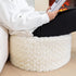 Poofieotto 20x12 Inches Unstuffed Pouf Ottoman Cover Handmade Footstool Ottoman Storage Solution Floor Pouf Footrest
