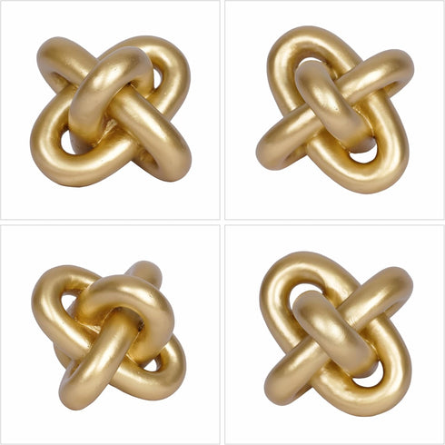 PUHOZN Gold Knot Statue Decor Modern Geometric Round Sculpture Table Sculptures and Figurines Round Decorative