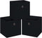 Black Foldable Storage Cubes Bins, 11 Inch Cloth Storage Cube Organizer with Dual Handles, Set of 3