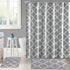 WELTRXE Moroccan Fabric Shower Curtain - Waterproof Polyester Geometric Pattern Bathroom Curtains, 72 x 72 inches