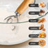 Danish Dough Whisk, Stainless Steel Dough Hook Dutch Whisk for Sourdough Bread, Wooden Handle Mixing Tool