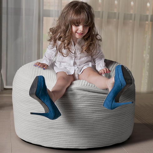 20"x 15" Dual-Size Corduroy Ottoman with Hidden Zipper Ergonomic Memory Foam Footrest Poufs for Office Desks, Couches