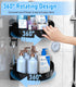 360 6 2PACK 5Pcs Rotating Shower Caddy Shelf With Hooks, Bathroom Organizer With Adhesive, Stainless Steel Corner Racks