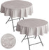Nasitos 2 Pack Round Tablecloth 60 Inch-Flannel Backed Vinyl Silver Tablecloths, Waterproof
