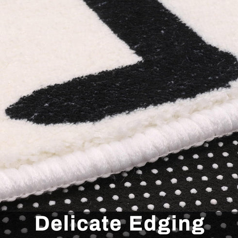 Classroom(40",Black) LIVEBOX ABC Play Room Kids Round Rug for Bedroom, Washable Nursery Rug for Baby, Circle Area Rug