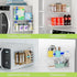 IYEBAU 9 Pack Magnetic Spice Rack for Refrigerator, Magnetic Fridge Shelves W/Adjustable Paper Towel Holder, Hook Rack