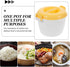 Hemoton Microwave Rice Maker, Round Microwave Food Container for Rice, Pasta, Includes Spoons