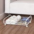 MyGift 24-Inch Rolling Stainless Steel Silver Metal Under Bed Storage Cart, Space