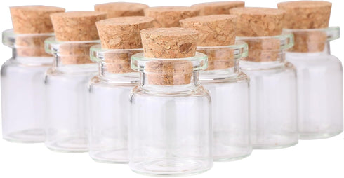 MaxMau 100 Count Small Glass Bottles with Corks, 5ml Tiny Vials Clear Mini Jars for Art Crafts Storage
