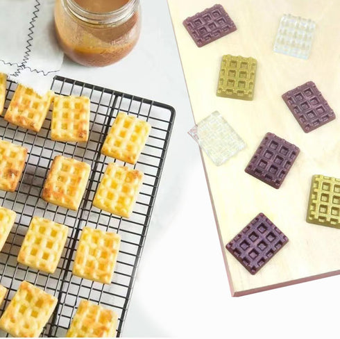 Silicone Waffle Mold, 20 Cavities Mini Square Waffle Maker, Non-Stick Tray for Waffle Cookie, Chocolate