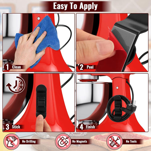 10Pcs Cord Organizer for Kitchen Appliances, Black Cord Winder, Cord Keeper for Mixer, Coffee Maker, Air Fryer, Toaster