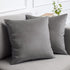 lalaLOOM Velvet Throw Pillow Covers, Set of 2, 18x18 Decorative Square Soft Accent Cases for Couch, Bedroom, Dark Gray