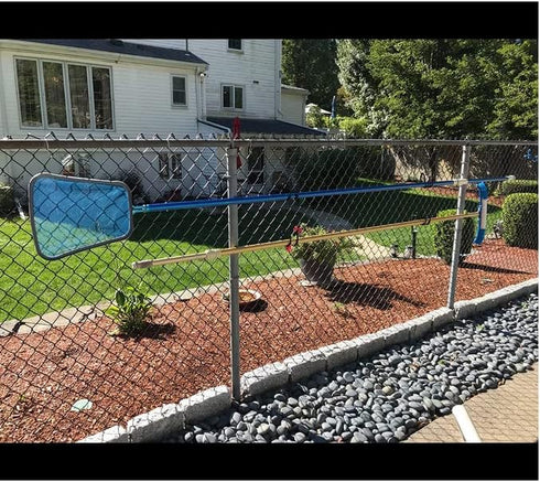 YYST Chain Link Fence Hangers for Link Fence, Holds Poles, Brushes, Leaf Rakes, Up to 2 Pounds (2)
