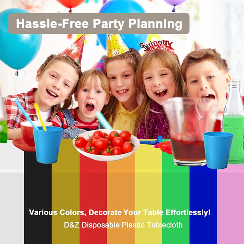 D&Z Disposable Plastic Table Cloth, 12 Pack Red Rectangle Tablecloth, 54 x 108 Inch for Party, Picnic