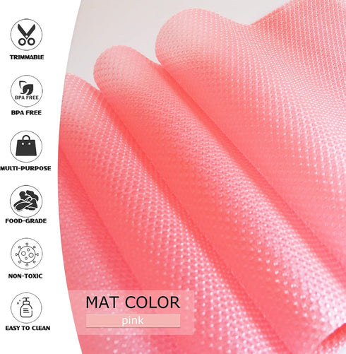10Pcs Washable Refrigerator Liners, Fridge Shelf Mats, Pads for Home Kitchen Organization (Pink)