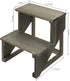 2 MyGift Tier Rustic Dark Gray Wood Desktop Plant Rack, Farmhouse Style Planter Stand, Desk Display Organizer, Standing