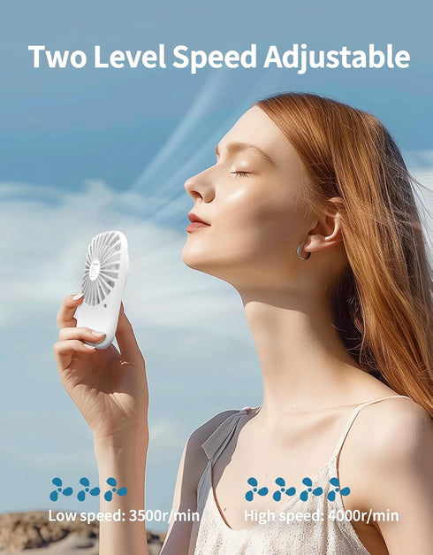 Aluan Handheld Fan Mini Powerful Personal Portable Fan Speed Adjustable USB Rechargeable for Kids, Home