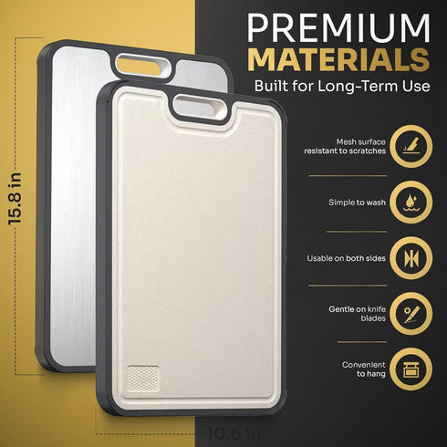 Premium Titanium Cutting Board Durable & Easy to Clean Metal Cutting Board for Vegetables, Fruits & More Dishwasher