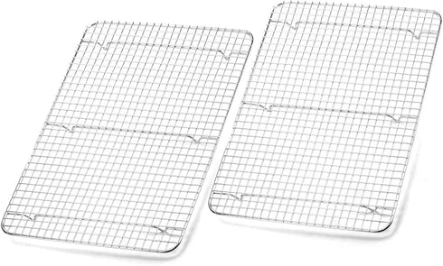 Foraineam 2-Pack Stainless Steel Cooling Rack, 11.5 x 16.5 inch Large Baking Rack for Cooking, Roasting & Drying