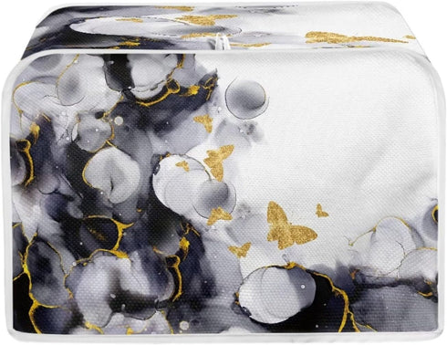 Marbling Butterfly Print 2 Slice Toaster Dust Cover, Kitchen Microwave Oven Cover, Anti Dust and Fingerprint
