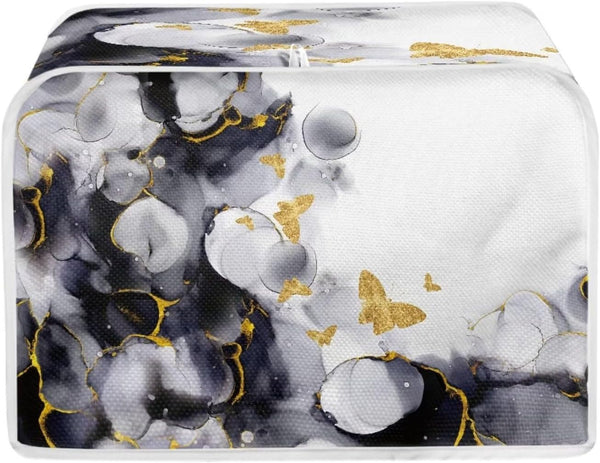 Marbling Butterfly Print 2 Slice Toaster Dust Cover, Kitchen Microwave Oven Cover, Anti Dust and Fingerprint