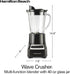 Hamilton Beach Wave Crusher Blender for Shakes and Smoothies, 40 Oz Glass Jar, 700 Watts, Black & Stainless Steel