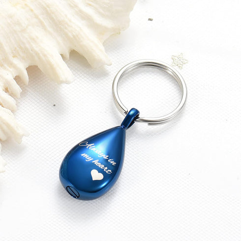 Yinplsmemory Cremation Keychain for Ashes, Always In My Heart Urn Locket Memorial Keepsake