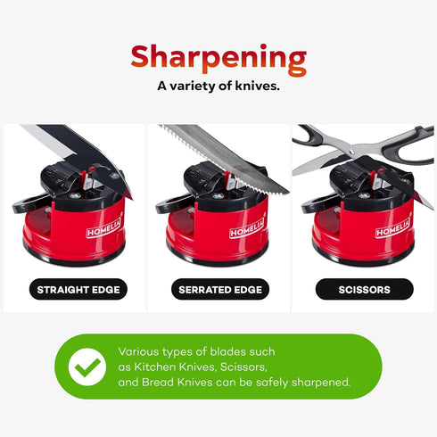 Knife Sharpener for Kitchen Knives - Knife Sharpening Kit with Suction Cup, Pocket Knife Sharpener Tool