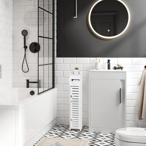 2 TuoxinEM Storage Cabinet for Small Spaces, Over The Toilet Cabinet for Skinny Bathroom Storage Corner Floor, Slim