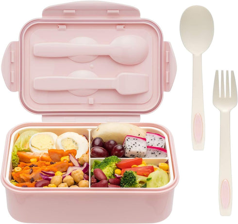 LOVINA Bento Boxes for Adults, 1100 ML Lunch Box for Kids with Spoon & Fork, BPA-Free