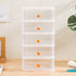 Gagee 5 Drawer Mini Stackable Storage Drawers - Clear/White Plastic Dressers for Arts, Crafts, Small Tools, and Hardware