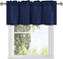 DWCN Navy Window Valance Curtains for Living Room, Solid Short Topper, 1 Panel, 42 X 18 Inch, Farmhouse Style