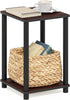 Furinno TURN-N-TUBE Side Table, 2-Tier Modern Square End Table with Open Shelf,