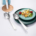 IMEEA Flat Edge Cooking Spoon - 18/8 Stainless Steel Serving Spoon, 10-Inch Mixing Spoon, Set of 2