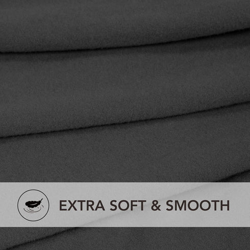 PureFit Super Stretch Ottoman Cover - Soft Form Fit Rectangle Slipcover for Living Room, Dark Gray