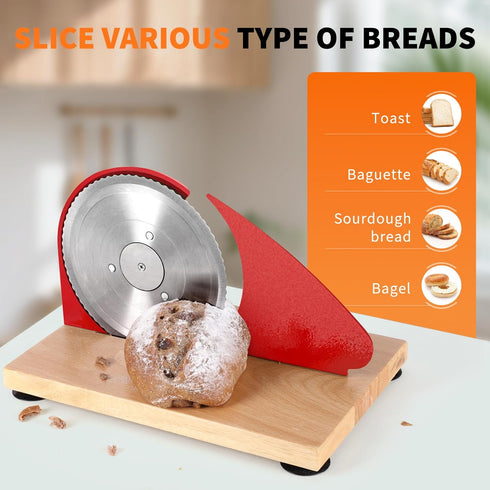 LockTide Manual Bread Slicer for Homemade Sourdough Bread, Hand Crank Bread Slicer With Scale Line, Suction Cup