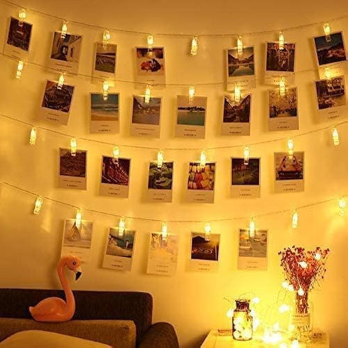 20 Photo Clip String Lights, LED Fairy Twinkle Lights for Indoor Outdoor Decor, Home Wall